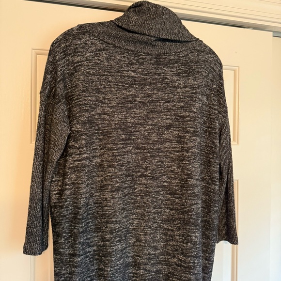 GAP Dress Size S Softspun Ribbed Cowlneck Marled Grey Beautiful Drape 3/4 sleeve - Picture 8 of 10